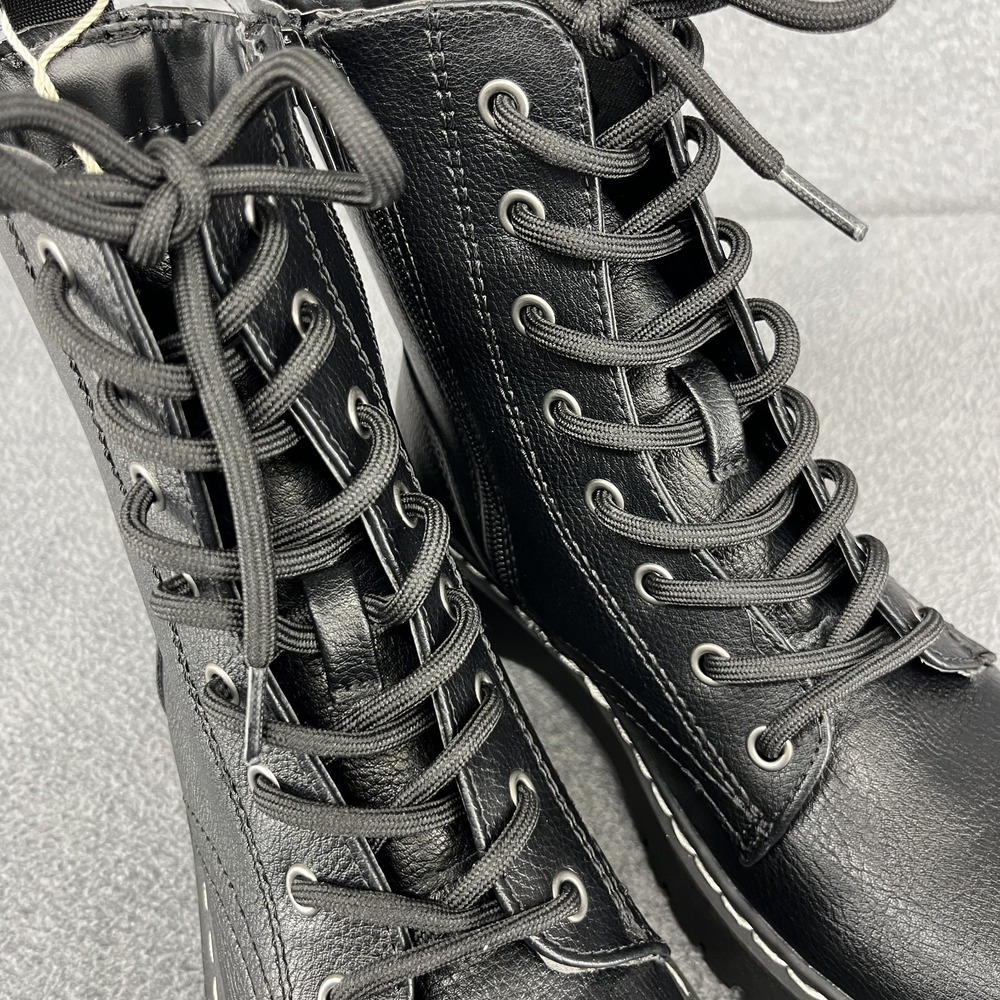 Sincerely Jules Harley Chunky Combat Leather Boots Women's‎ 7 M Black - Picture 8 of 13